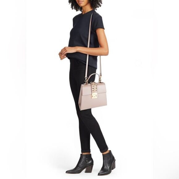 VALENTINO BY MARIO VALENTINO Cleo Palmellato Leather Top Handle Bag NEW + Duster - Picture 2 of 9